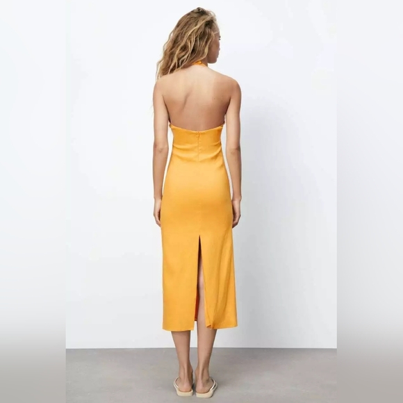 Zara CUT OUT LINEN DRESS size M - Picture 3 of 9